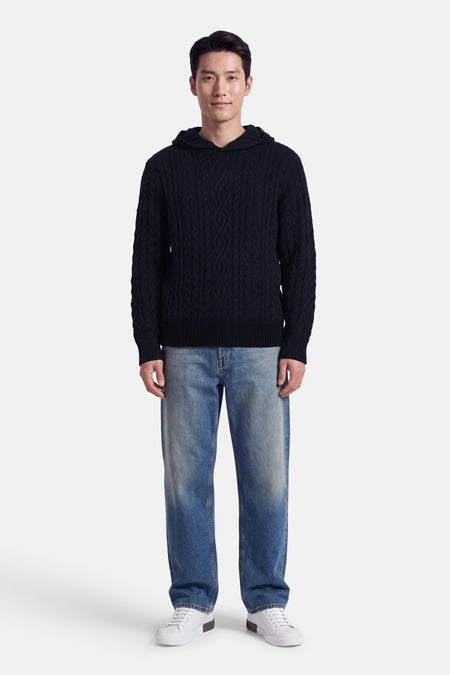 Pull col O - bleu