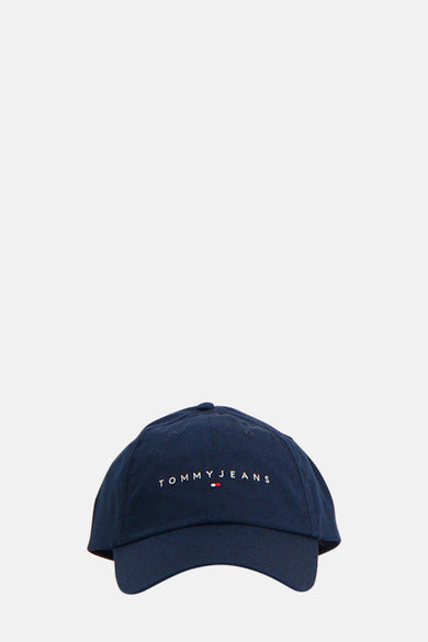 Casquette bleue de TOMMY JEANS avec le logo de la marque brodé sur l'avant.