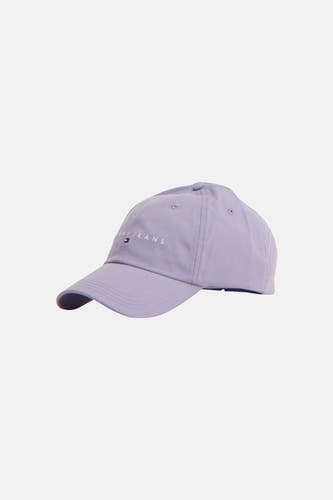 Paarse pet van Tommy Jeans met geborduurd logo op de voorkant.