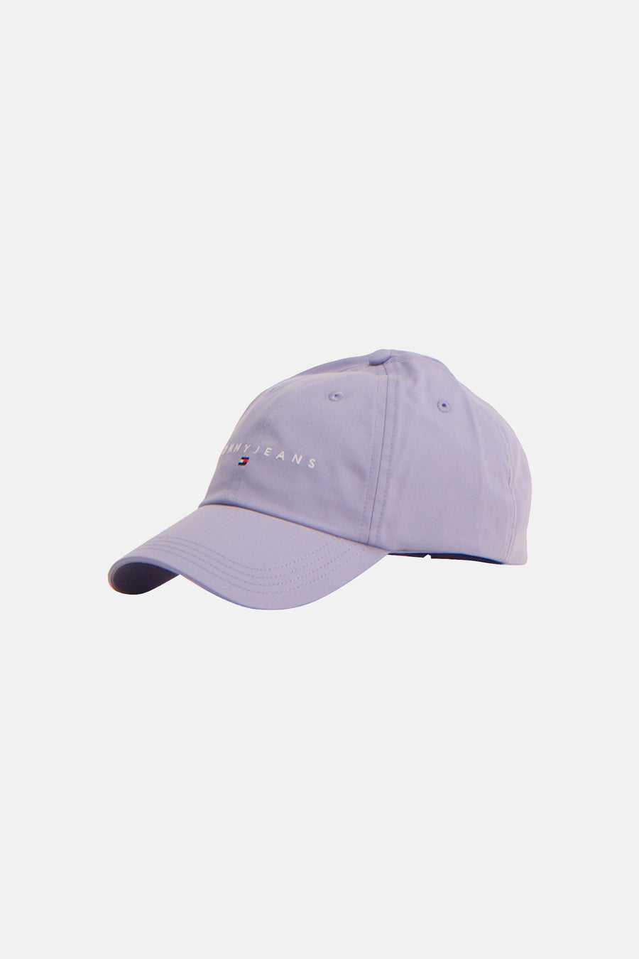 Paarse pet van Tommy Jeans met geborduurd logo op de voorkant.