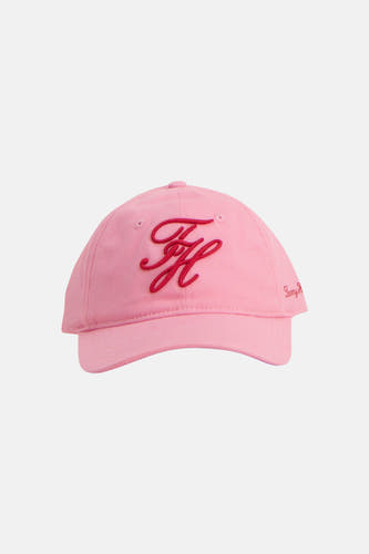 Roze pet van TOMMY JEANS met een geborduurd TH-monogram op de voorkant en een geborduurde 'Tommy J' tekst op de zijkant.