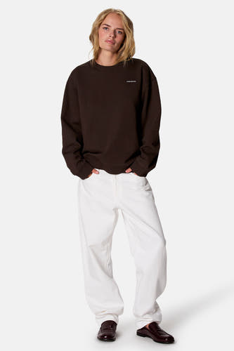 Sweat col O - brun