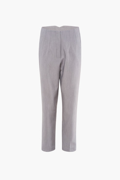 Pantalon gris de ZABAIONE, uni en couleur, avec une fine texture et des jambes droites.
