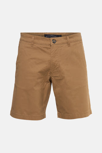 Bruine bermuda van Bruce & Butler, effen en met knoopsluiting.