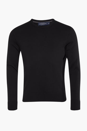 Pull met ronde hals - zwart - Bruce & Butler