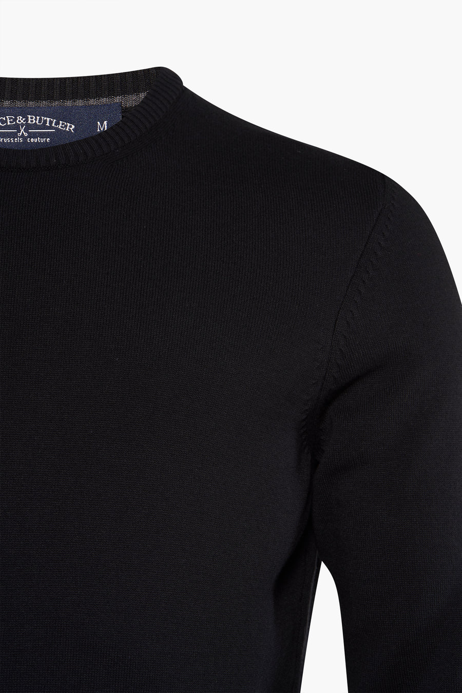 Pull met ronde hals - zwart - Bruce & Butler