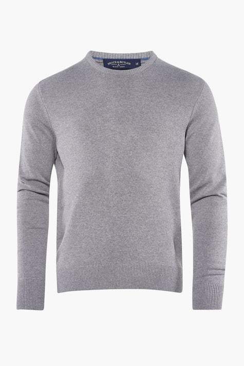 Pull met ronde hals - grijs