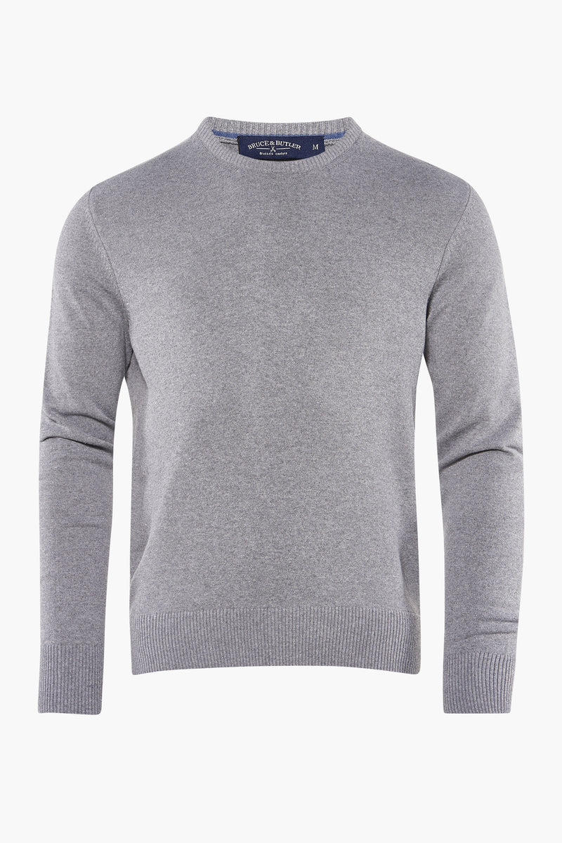 Pull met ronde hals - grijs