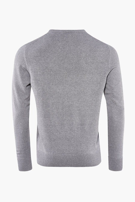 Pull met ronde hals - grijs
