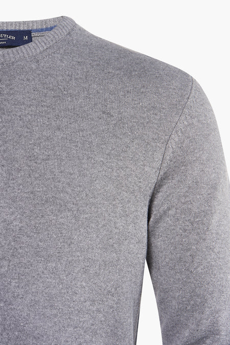 Pull met ronde hals - grijs
