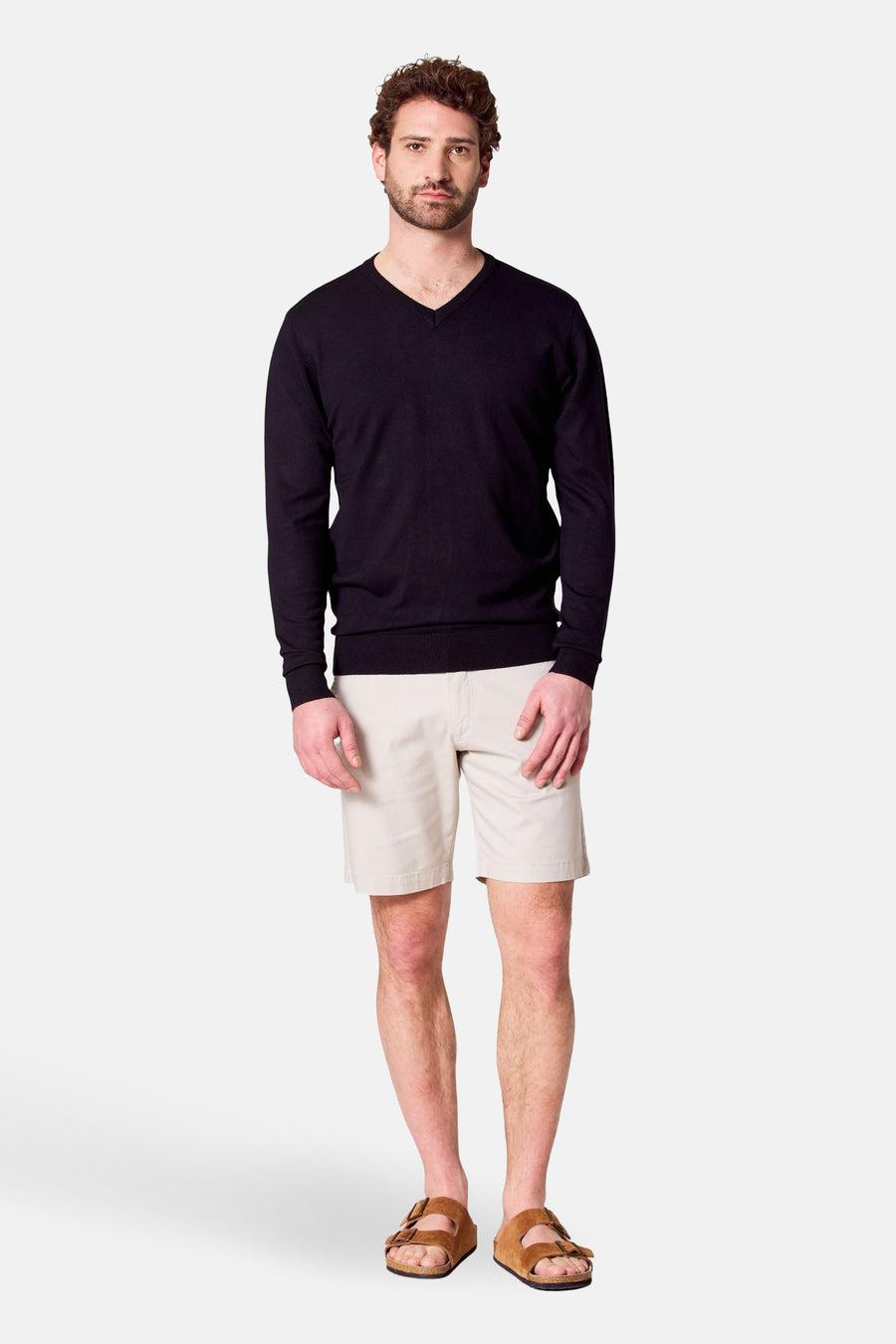 Pull met V-hals - zwart - Bruce & Butler