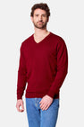 Pull à col en V - bordeaux