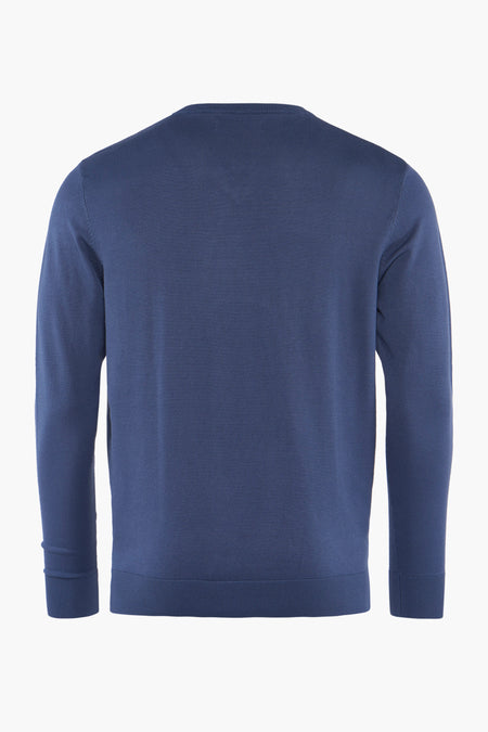 Pull met V-hals - blauw