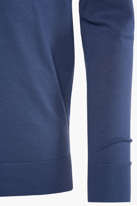 Pull met V-hals - blauw