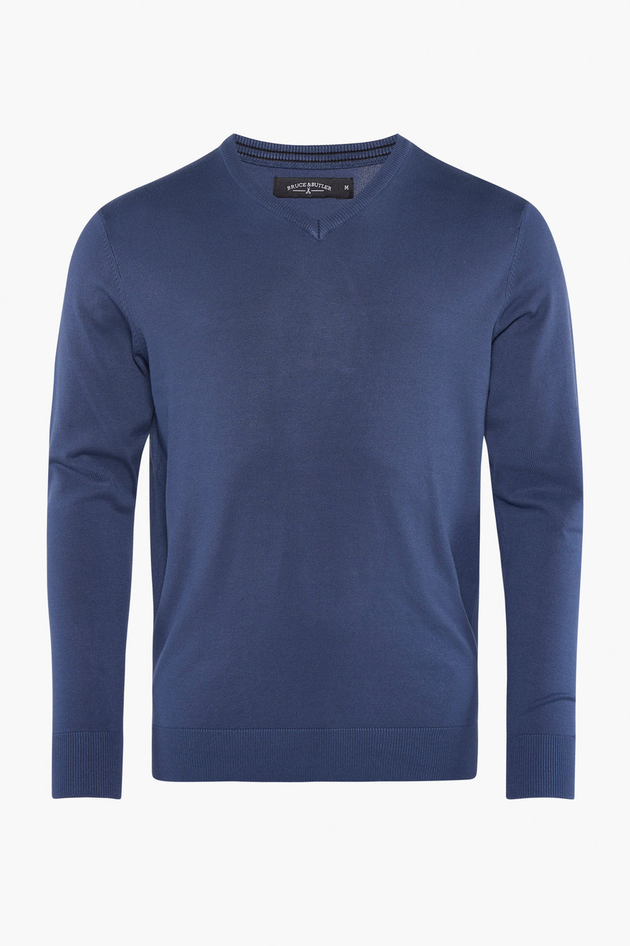 Pull met V-hals - blauw - Bruce & Butler - 1