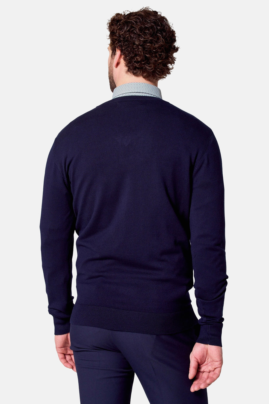 Pull met V-hals - blauw - Bruce & Butler