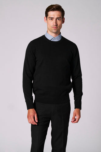 Pull met ronde hals - zwart - Bruce & Butler