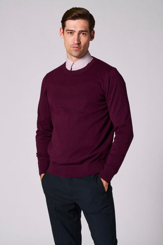 Pull met ronde hals - bordeaux - Bruce & Butler
