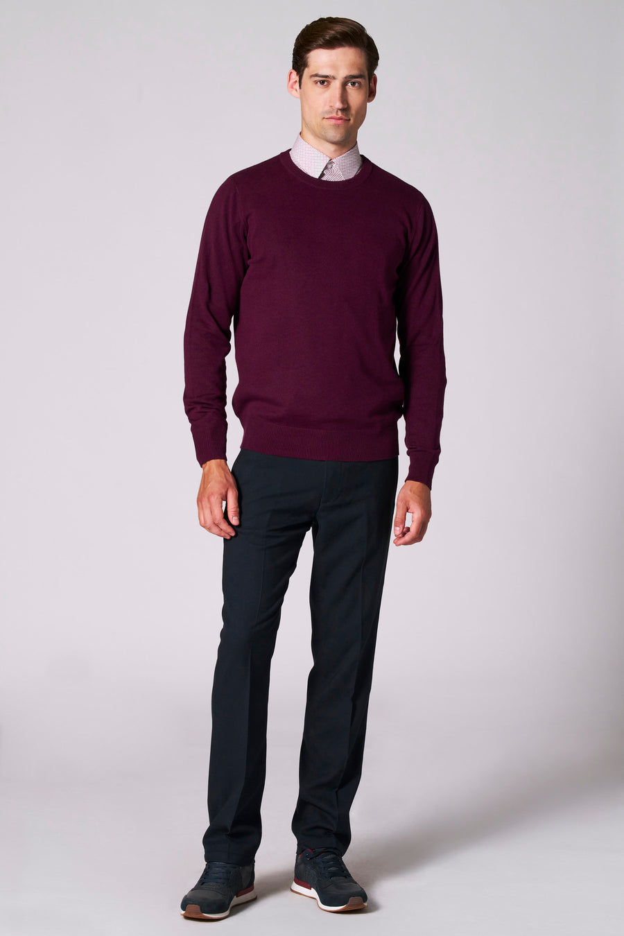 Pull met ronde hals - bordeaux - Bruce & Butler