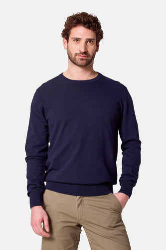 Pull à col rond - Bleu foncé