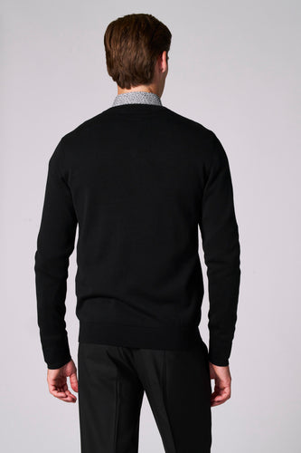 Pull met V-hals - zwart - Bruce & Butler