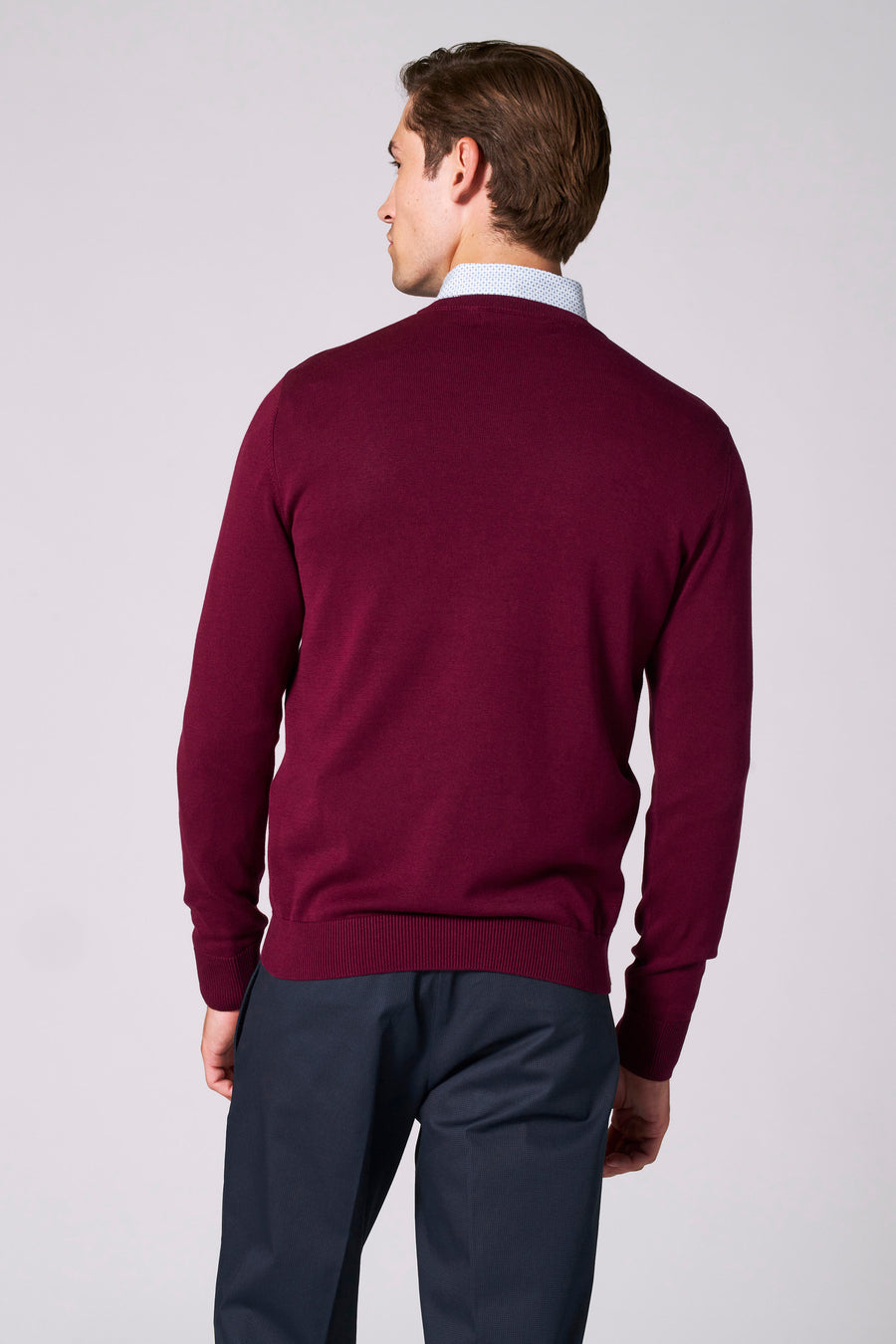 Pull met V-hals - bordeaux - Bruce & Butler