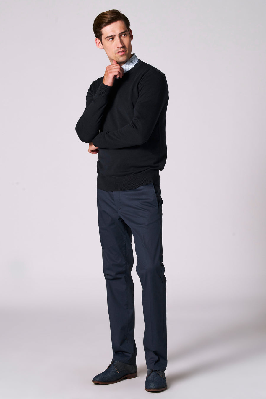 Pull met V-hals - Donkerblauw - Bruce & Butler