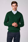 Pull met V-hals - groen