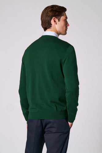 Pull met V-hals - groen - Bruce & Butler