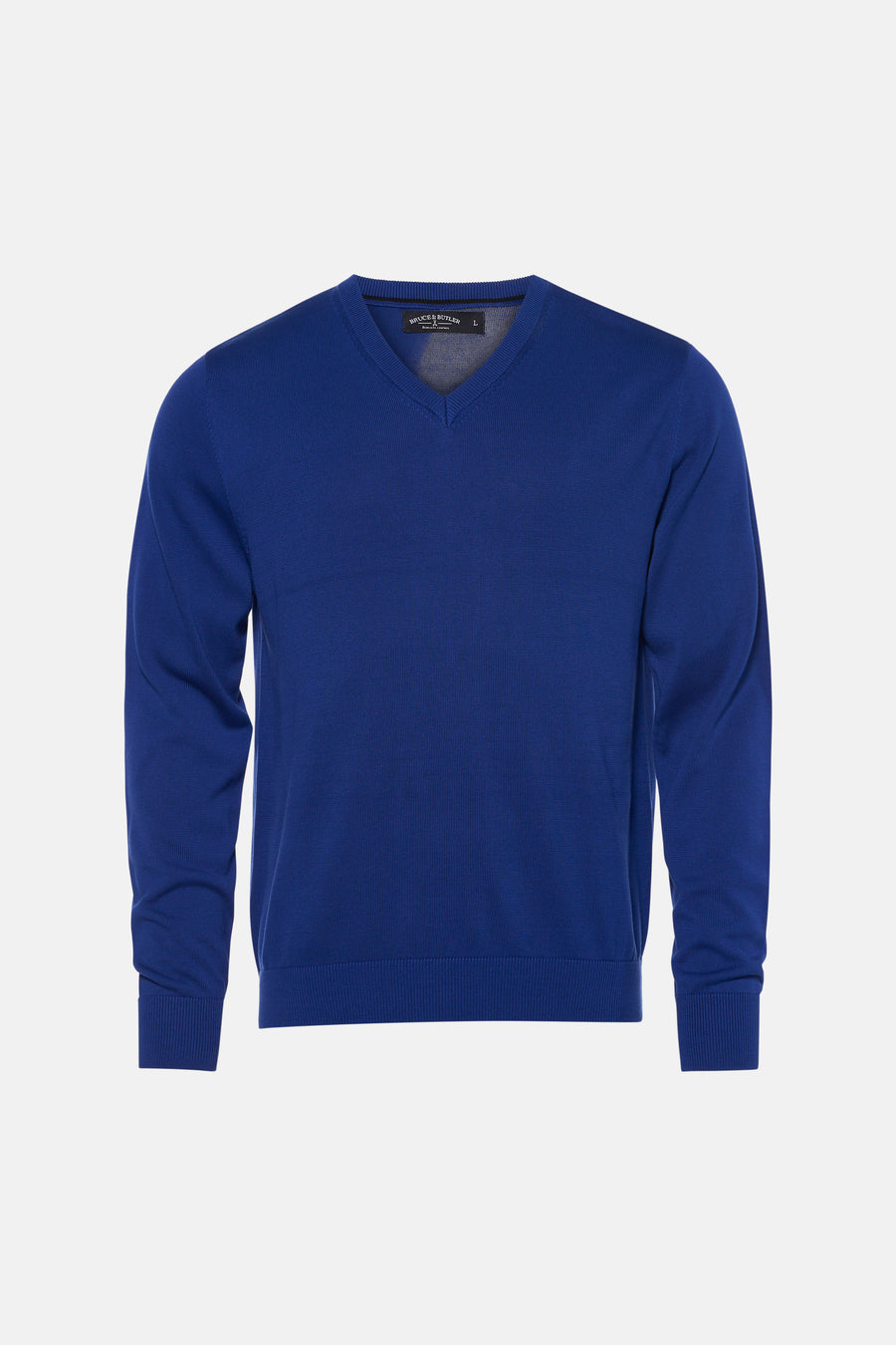 Pull met V-hals - blauw