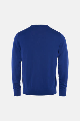 Pull met V-hals - blauw