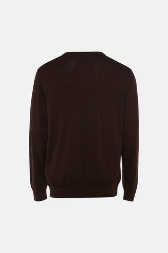 Pull à col en V - brun