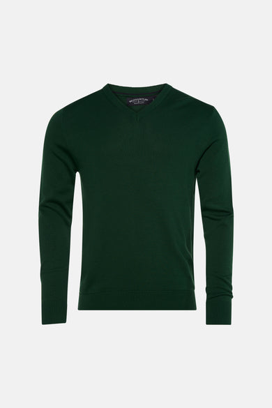 Pull met V-hals - groen