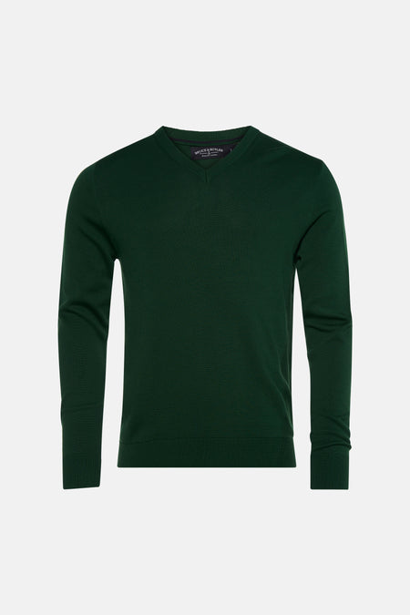 Pull met V-hals - groen