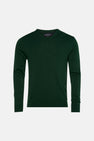 Pull à col en V - vert