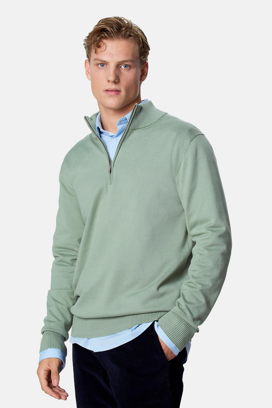 Pull à col roulant - vert
