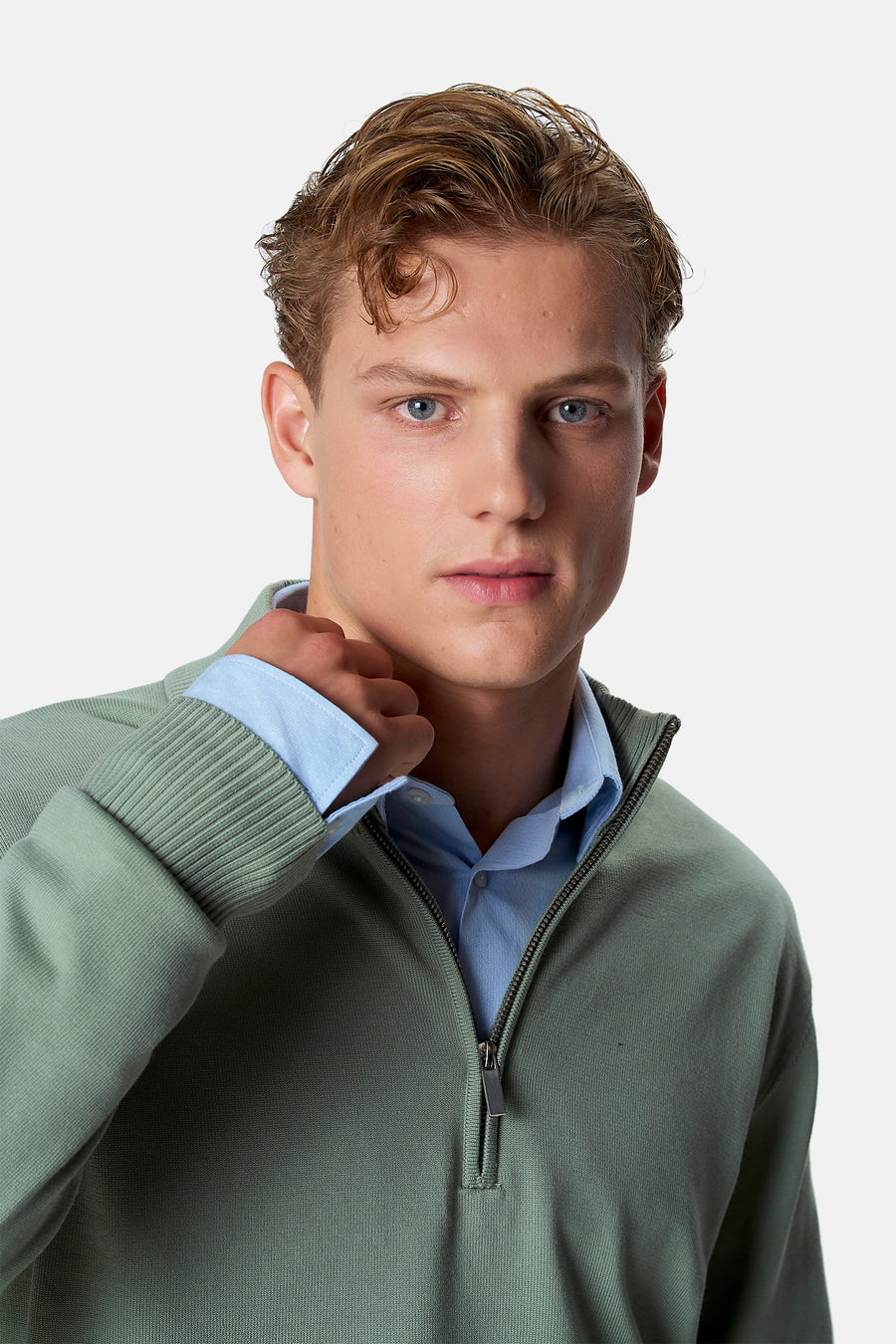 Pull à col roulant - vert