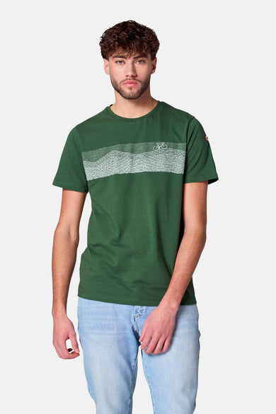 T-shirt vert avec manches courtes de Cyclo Club Marcel, avec imprimé graphique et manches courtes.
