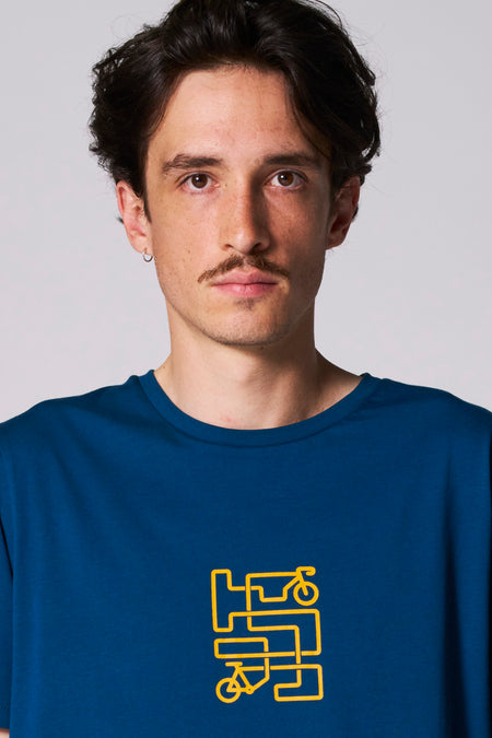 T-shirt (manches courtes) Bleu - Cyclo Club Marcel