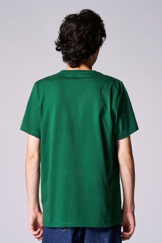 Groen T-shirt met korte mouwen van Cyclo Club Marcel, gezien van achteren.