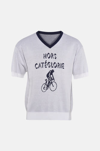 Pull col O - blanc