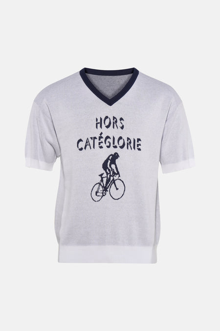 Pull col O - blanc