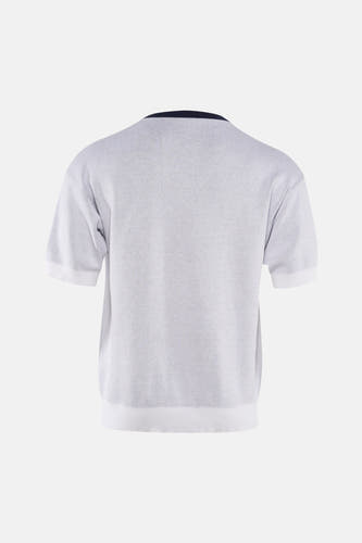 Pull col O - blanc