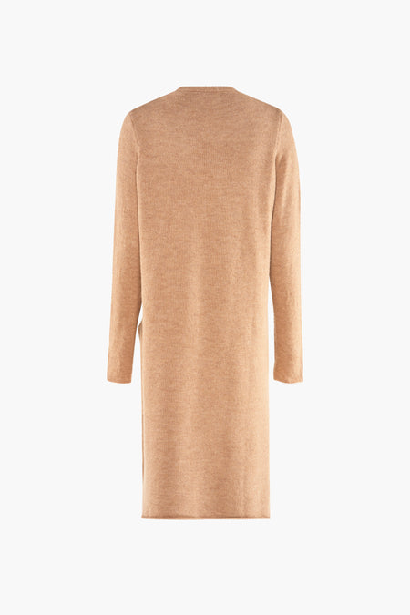 Beige gilet van COPINES D'ANVERS, gezien van achteren.