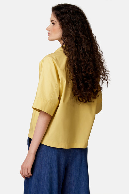 Blouse met korte mouwen - geel