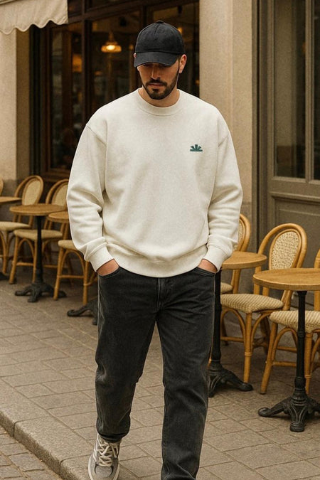 Sweat col O blanc - BASELAB