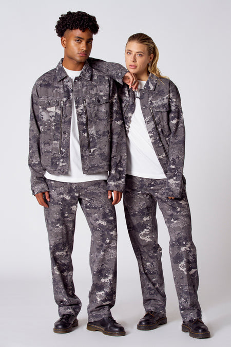 Korte jas - dark grey denim