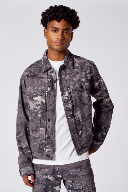 Korte jas - dark grey denim