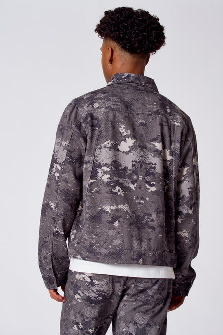 Korte jas - dark grey denim