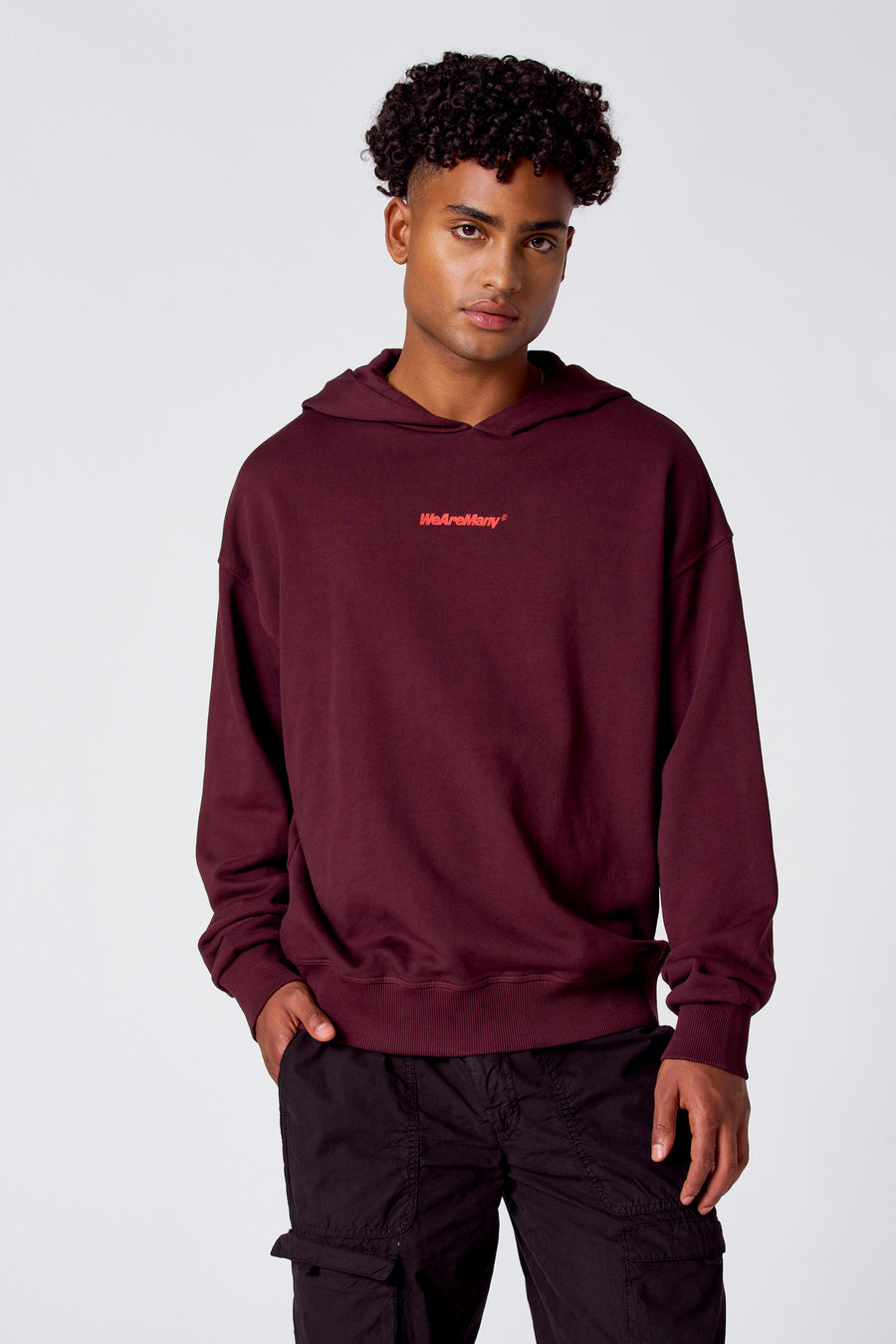 SWEATSHIRT MET KAP - Bordeaux - COELY